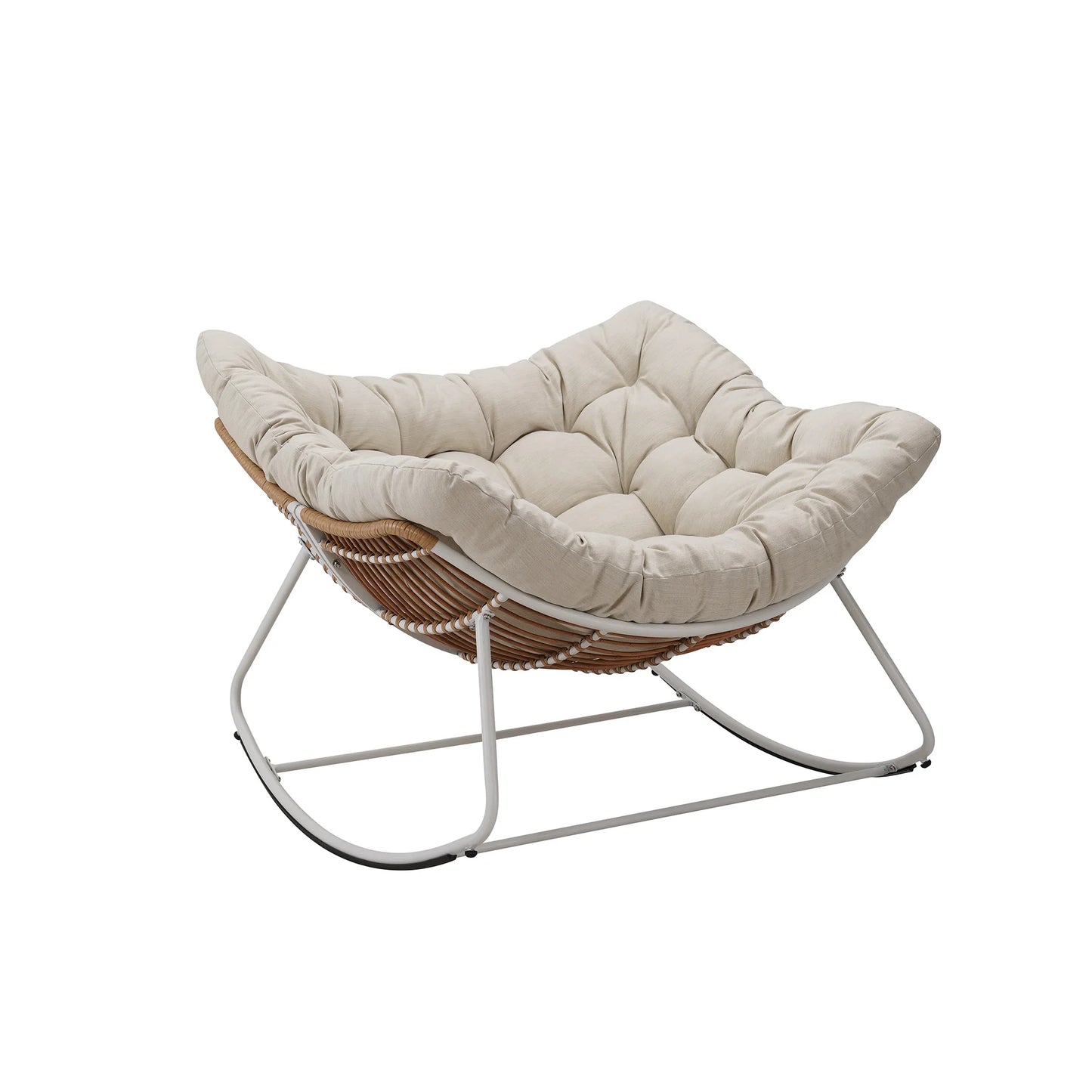 Oversized Wicker Egg Rocking Chair with Cushion | Viva Elite