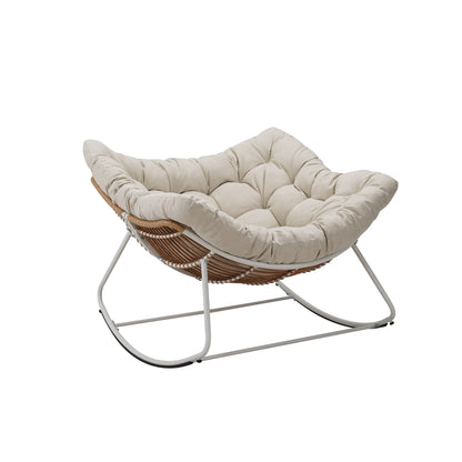 Oversized Wicker Egg Rocking Chair with Cushion | Viva Elite