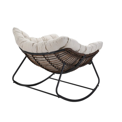 Oversized Wicker Egg Rocking Chair with Cushion | Viva Elite