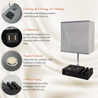 Viva Elite Smart Charging Bedside Lamp with Dual USB Ports