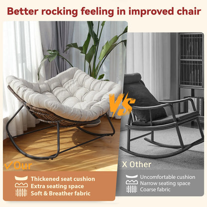Oversized Wicker Egg Rocking Chair with Cushion | Viva Elite