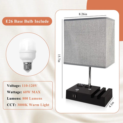 Viva Elite Smart Charging Bedside Lamp with Dual USB Ports