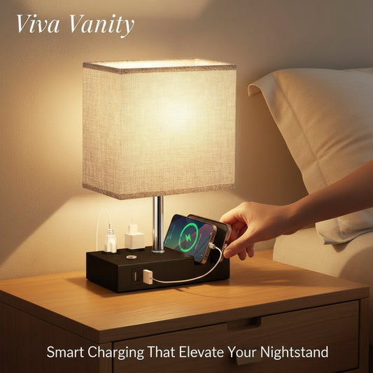 Viva Elite Smart Charging Bedside Lamp with Dual USB Ports