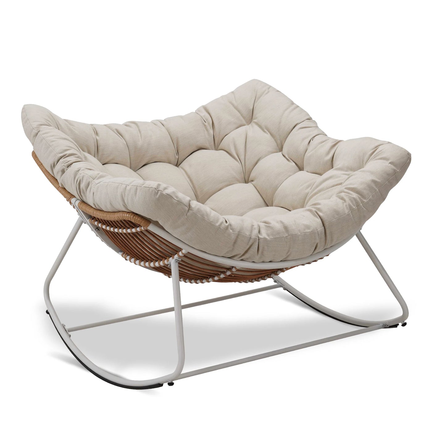 Oversized Wicker Egg Rocking Chair with Cushion | Viva Elite