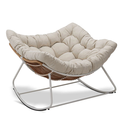 Oversized Wicker Egg Rocking Chair with Cushion | Viva Elite