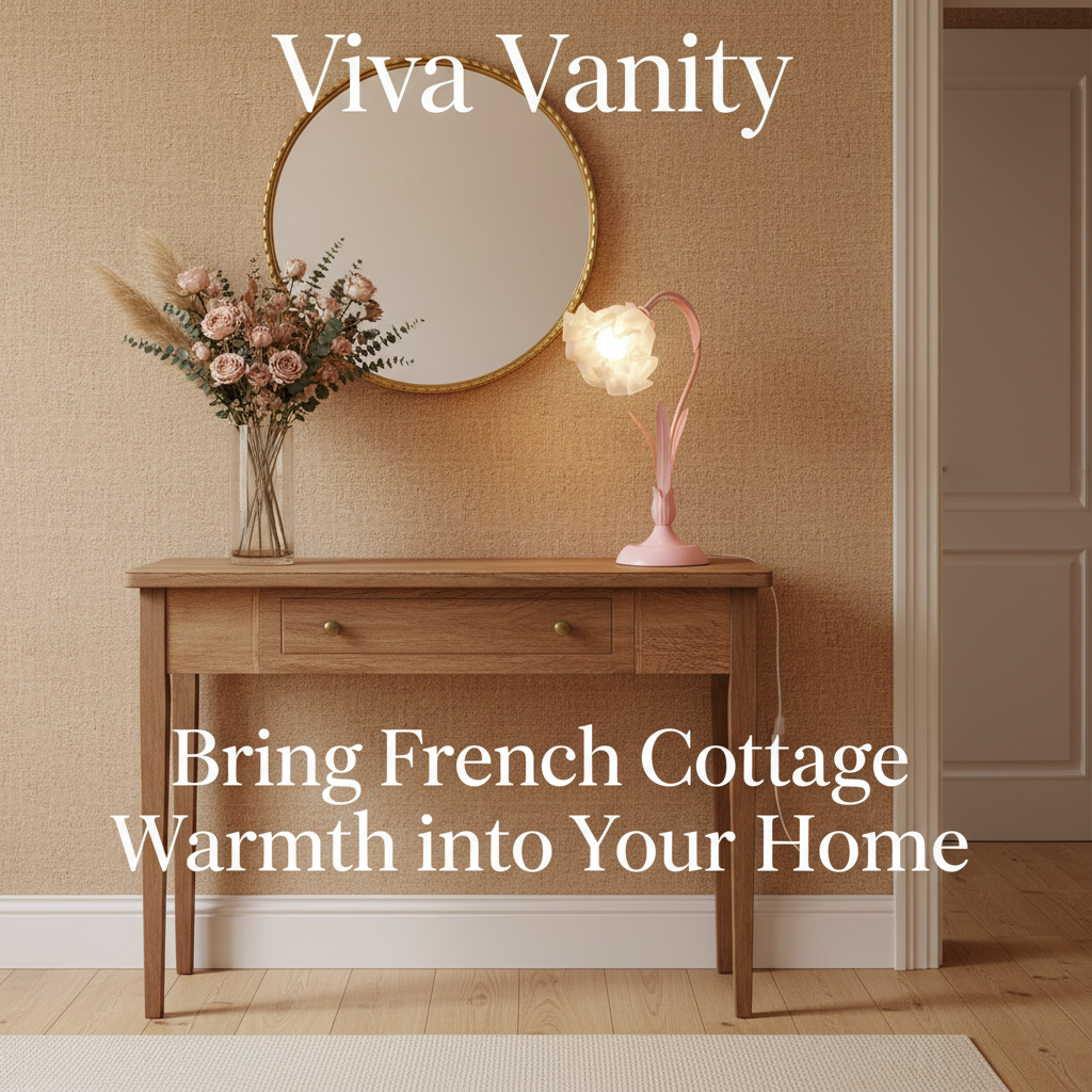 Viva Elite French Pastoral Flower Table Lamp with Frosted Glass