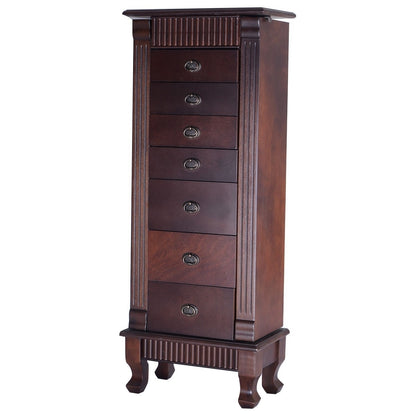 Classic 7-Drawer Jewelry Armoire Wood Storage Chest Cabinet – Elegant & Spacious Storage Solution