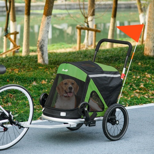 Viva Luxe Rover Green Pet Trailer & Stroller