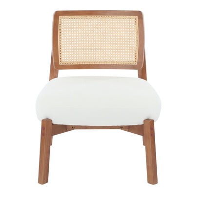 Beige & Walnut Woven-Back Lounge Chairs, Set of 2 | Viva