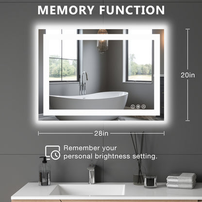 Anti-Fog LED Bathroom Mirror with Dual Light Source & Three Lighting Modes – Smart, Elegant, & Practical