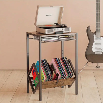 3-Tier Record Player Stand with Vinyl Storage | Viva