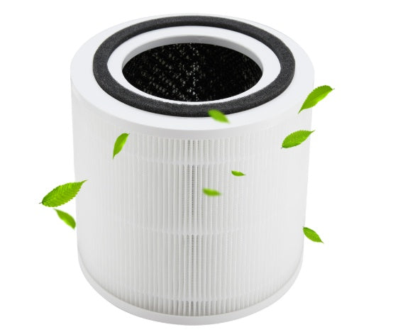 White air filter with black interior on a white background