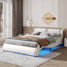 Viva Elite Queen Platform Bed - LED Headboard with Faux Leather Upholstery
