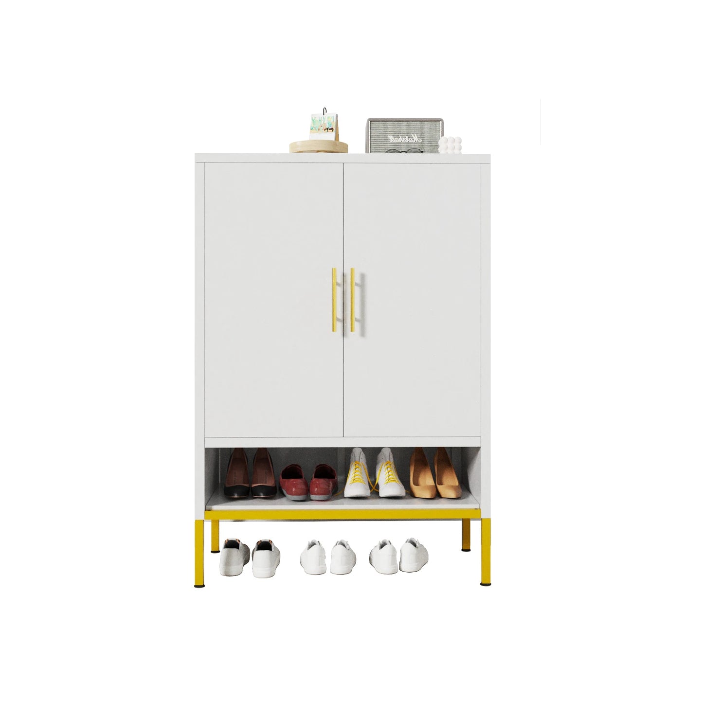 Modern 2-Door Shoe Cabinet – Sleek Corner Storage Unit for Smart Living