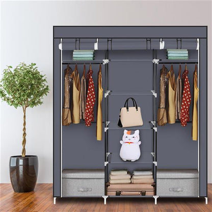 Gray 5-Shelf Non-Woven Wardrobe Organizer | Viva Nevada