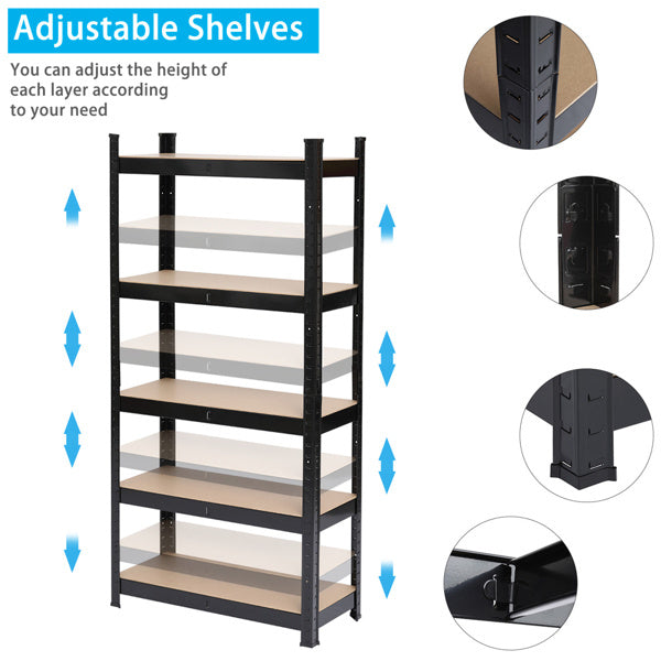 Viva Obsidian Collection: Viva Obsidian Five-Layer Spray-Painted Shelving Unit