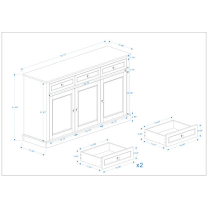 Viva Solstice Collection: Viva Solstice Modern Fiber Board Buffet Cabinet