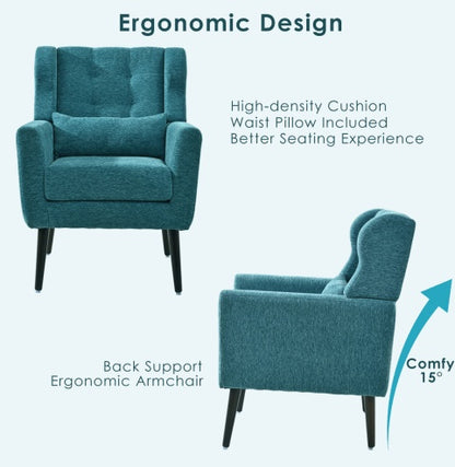 Teal Upholstered Armchair | Viva Cozy Luxe