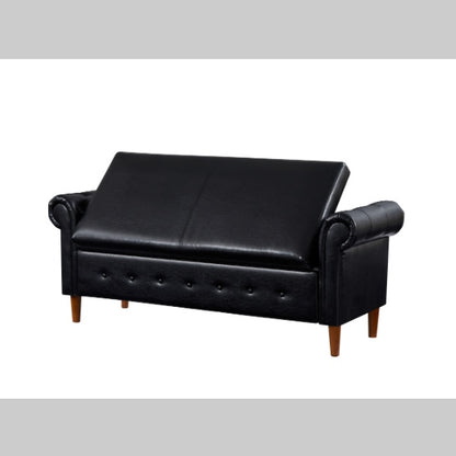 Viva Nexus Black Multifunctional Storage Rectangular Sofa Stool