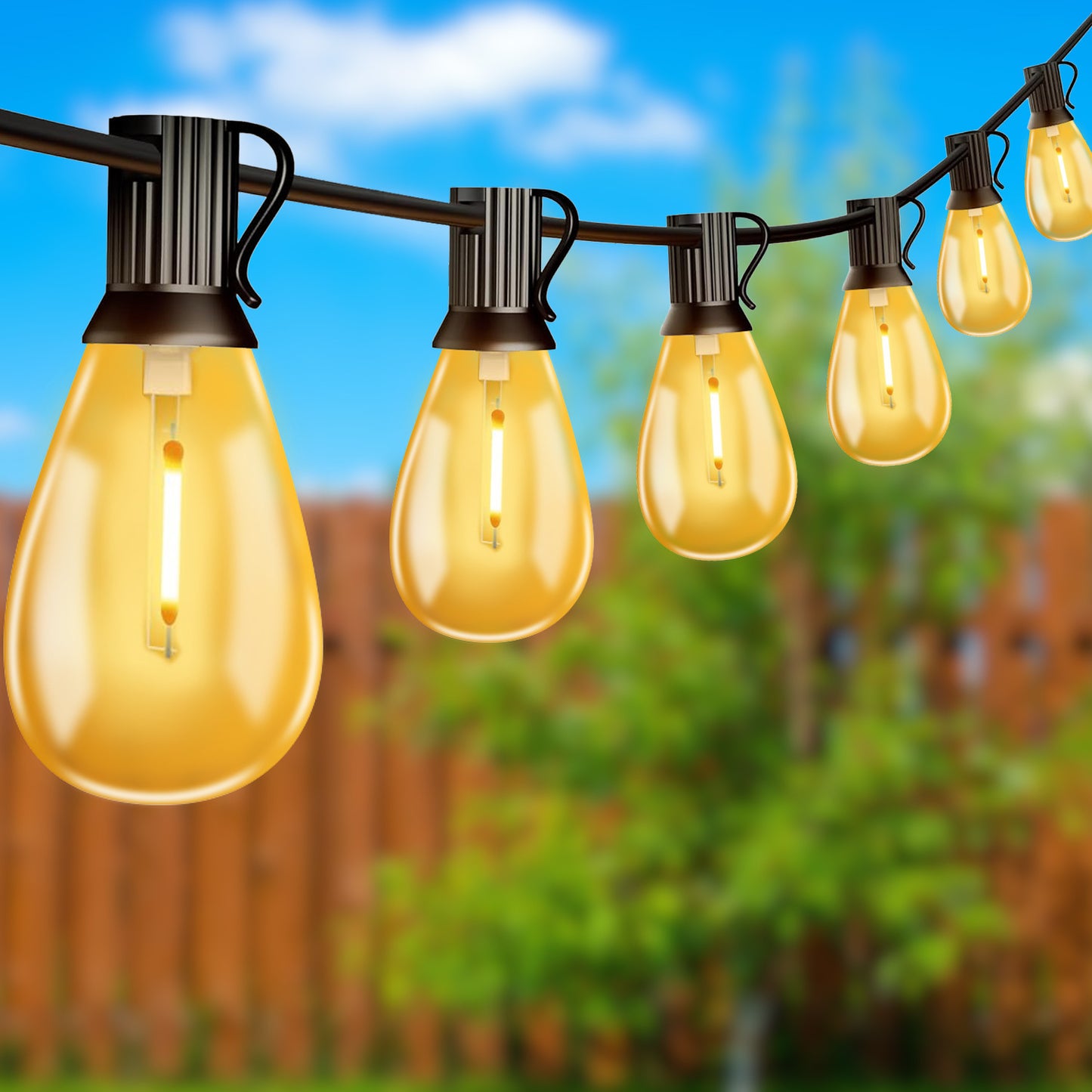 High-Voltage S14 Light String – Weatherproof Outdoor LED String Lights for Patio, Backyard & Commercial Use