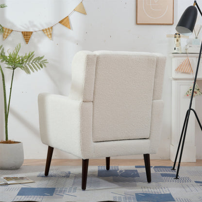 White Teddy Upholstered Armchair | Viva Cozy Luxe