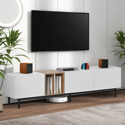 White 3-Door TV Stand | Viva Meridian