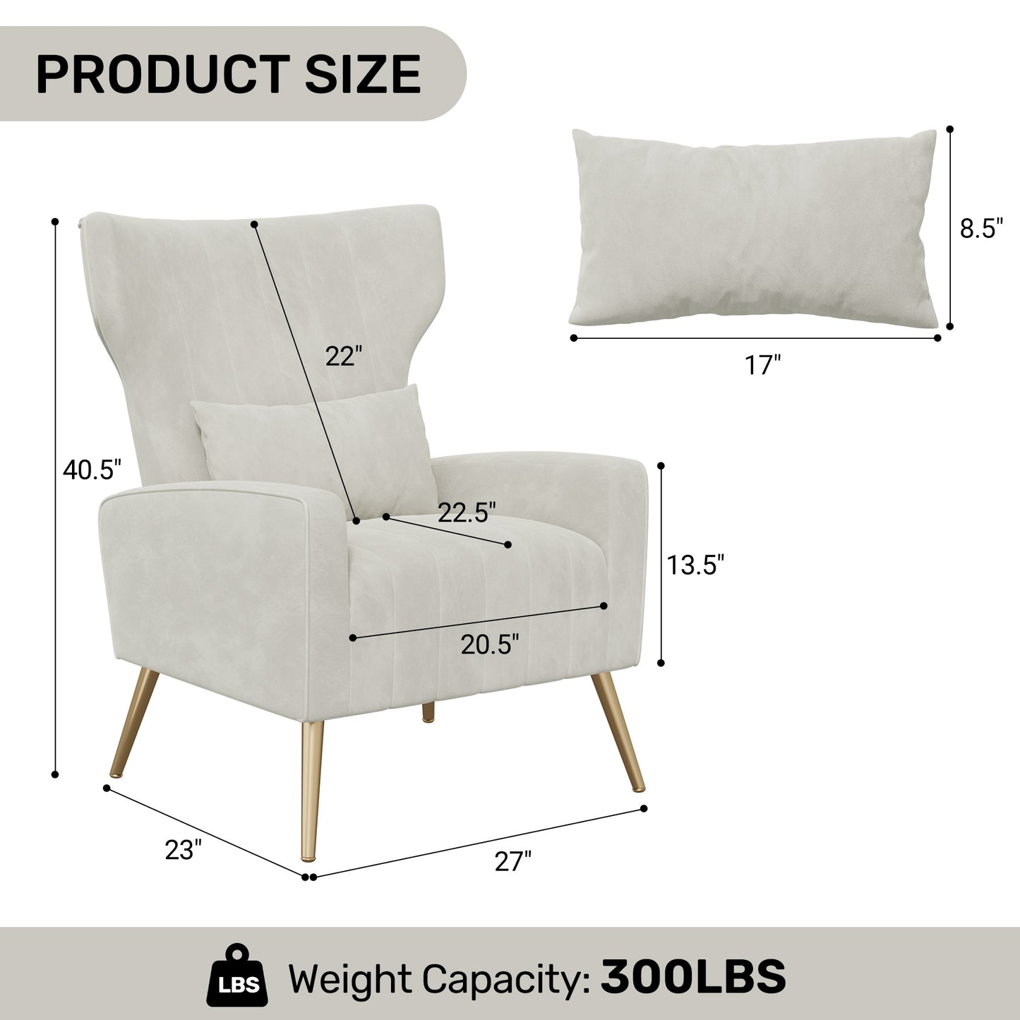 Viva Élan Collection: The Élan Aurore Velvet Wingback Accent Chair