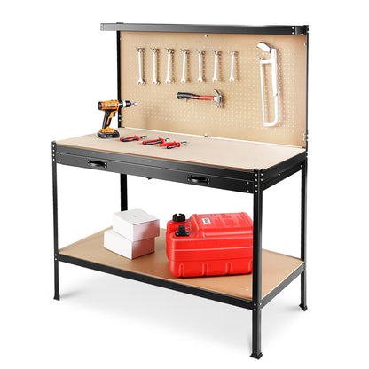 Viva Workshop Collection - Industrial-Style Rolling Workbench with Tool Storage
