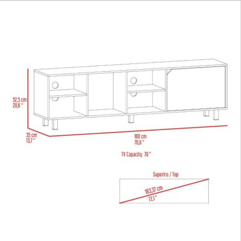 Viva Hearth Collection: The Conquest Light Oak Media Console