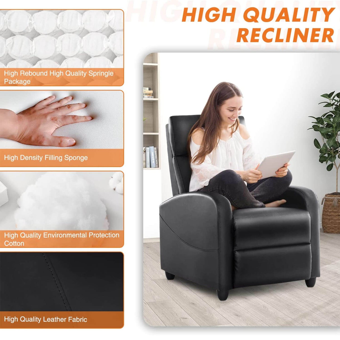 Viva Atelier Meridian Manual Reclining Massage Lounge Chair