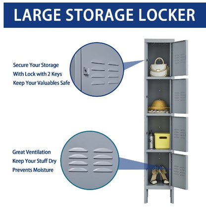 Viva Atelier Argent Industrial Metal Lockers with Locks