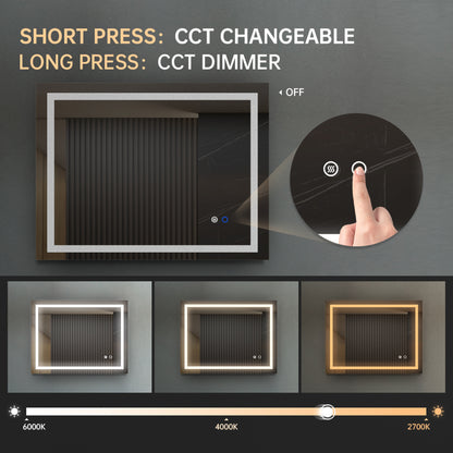 Smart LED Bathroom Mirror with Touch Button Control | Viva Vanity