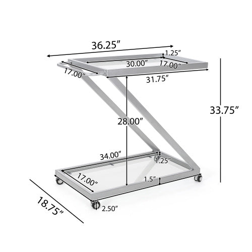 Viva Elixir Two-Tier Black Bar Cart