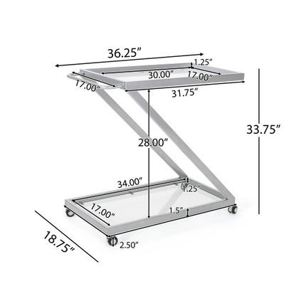 Viva Elixir Two-Tier Black Bar Cart