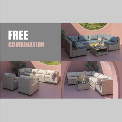 Viva Smart Living Collection: 7‑Piece Outdoor Wicker Patio Set