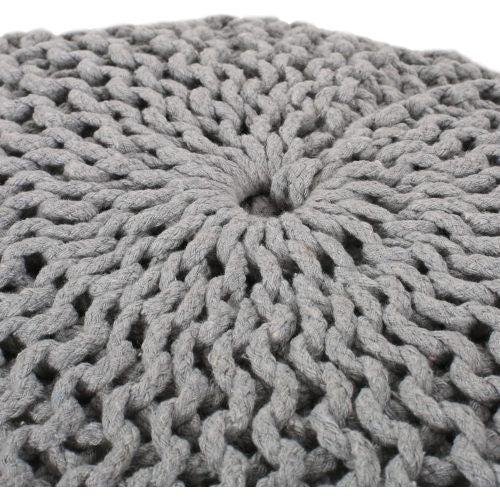 Viva Atelier Boreal Hand-Knitted Cotton Round Pouf