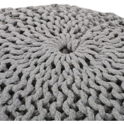 Viva Atelier Boreal Hand-Knitted Cotton Round Pouf