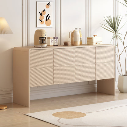TREXM Minimalist 60L Sideboard With 4 Doors & Rebound Device For Living Room