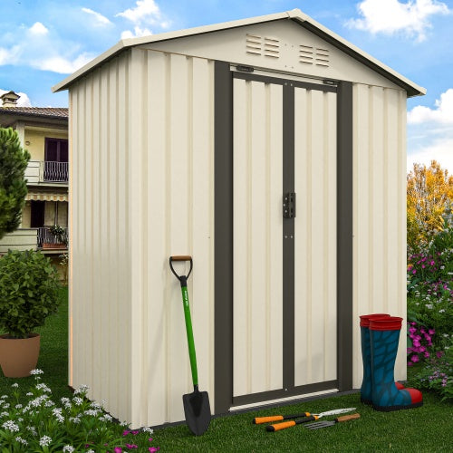 Outdoor Storage Garden Shed 5ft x 3ft - Durable & Weather-Resistant White Metal Shed