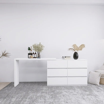 Viva Elite White Vanity Desk Collection - The Future of Sleek Functionality