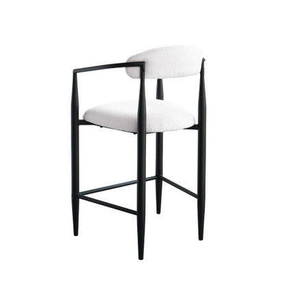Black & White Bouclé Bar Stools, Set of 2 | Viva Léonie