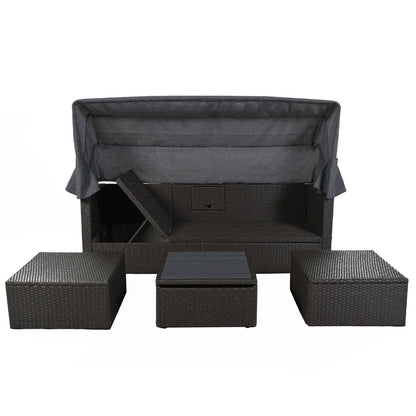 Gray U-Style Outdoor Daybed Set with Canopy | Viva