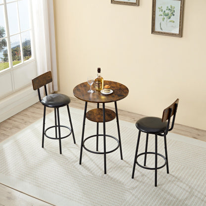 Brown 3-Piece Bar Seating Set | Viva