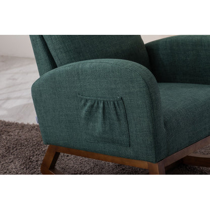 Emerald Green Glider Rocker with Ottoman | Viva