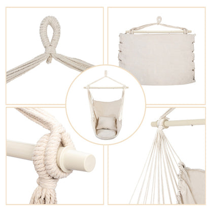 Beige Hanging Chair with Two Pillows | Viva