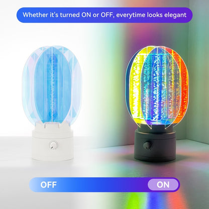 Colorful light bulb with text on lighting characteristics against a gradient background 5