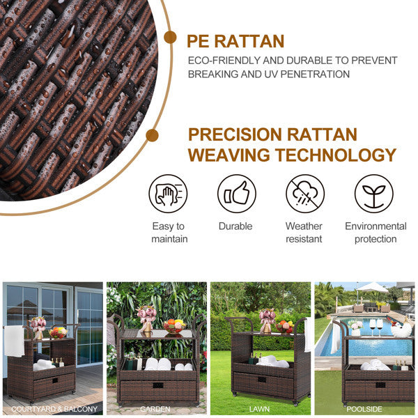 Viva Capella Rattan Serving Trolley