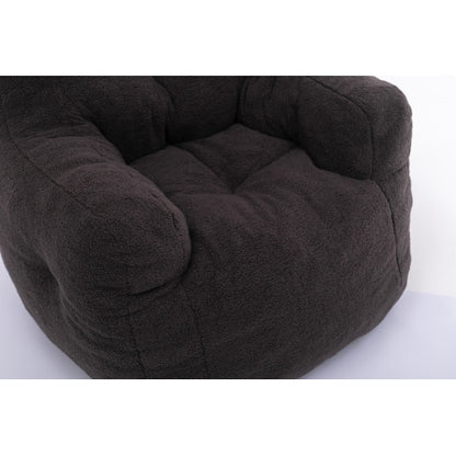 Dark Gray Teddy-Texture Bean Bag Chair | Viva