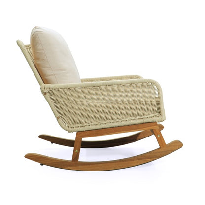 Viva Solace Ivory Wicker Rocking Chair