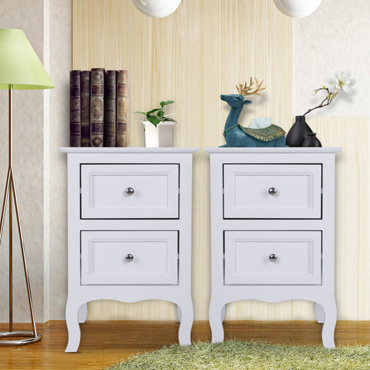 White Two-Story Bedside Table – Timeless Elegance for Your Bedroom